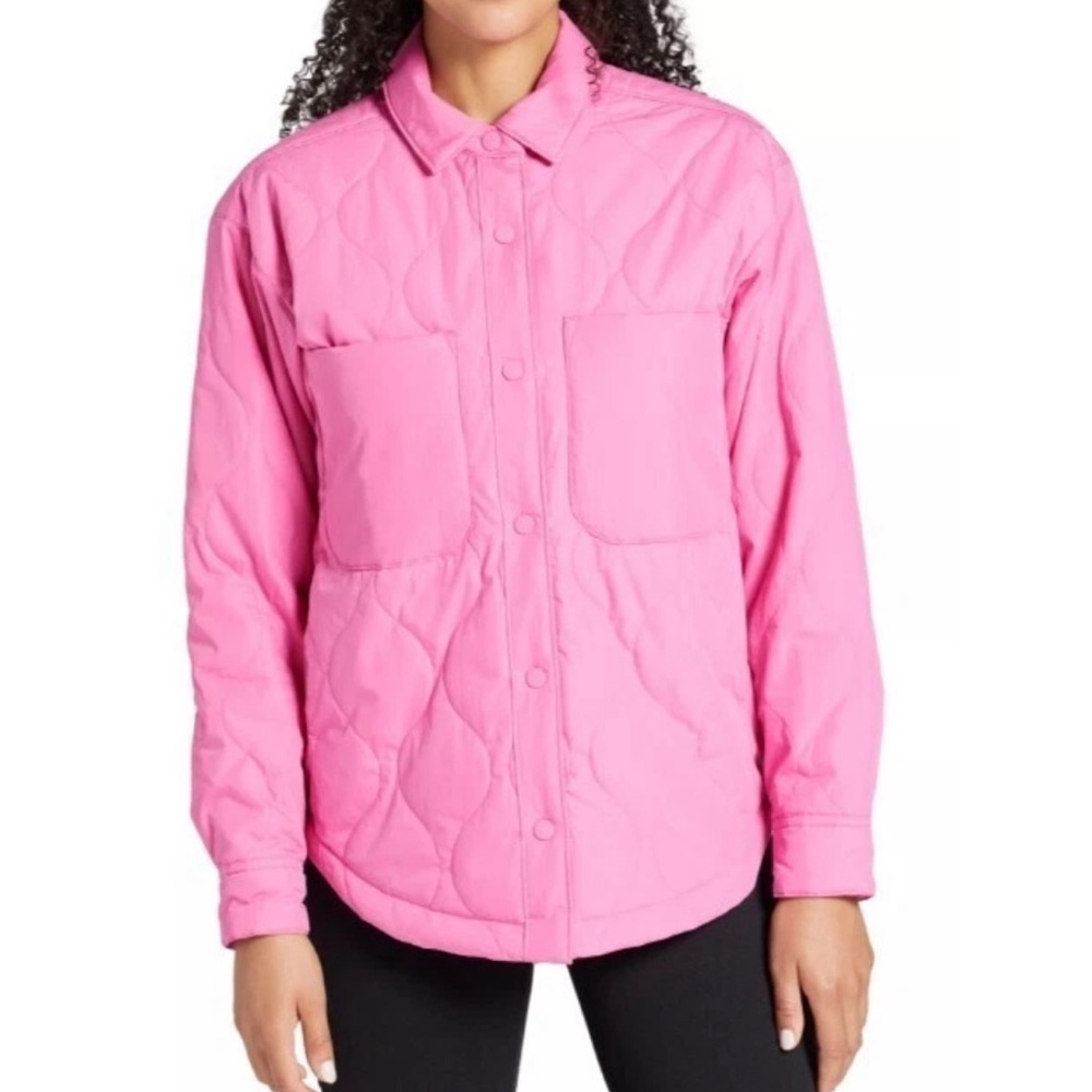 Alpine Design Jacket Women's Pink Cotton Quilted Long Sleeve Pocket